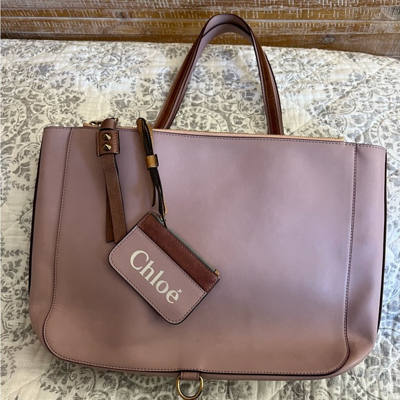 Chloe Handbags - Chloe’ Leather Tote with Coin Pouch